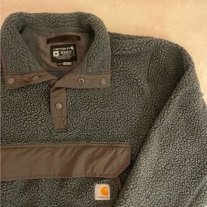 CARHARTT MENS RELAXED FIT FLEECE SNAP FRONT JACKET
